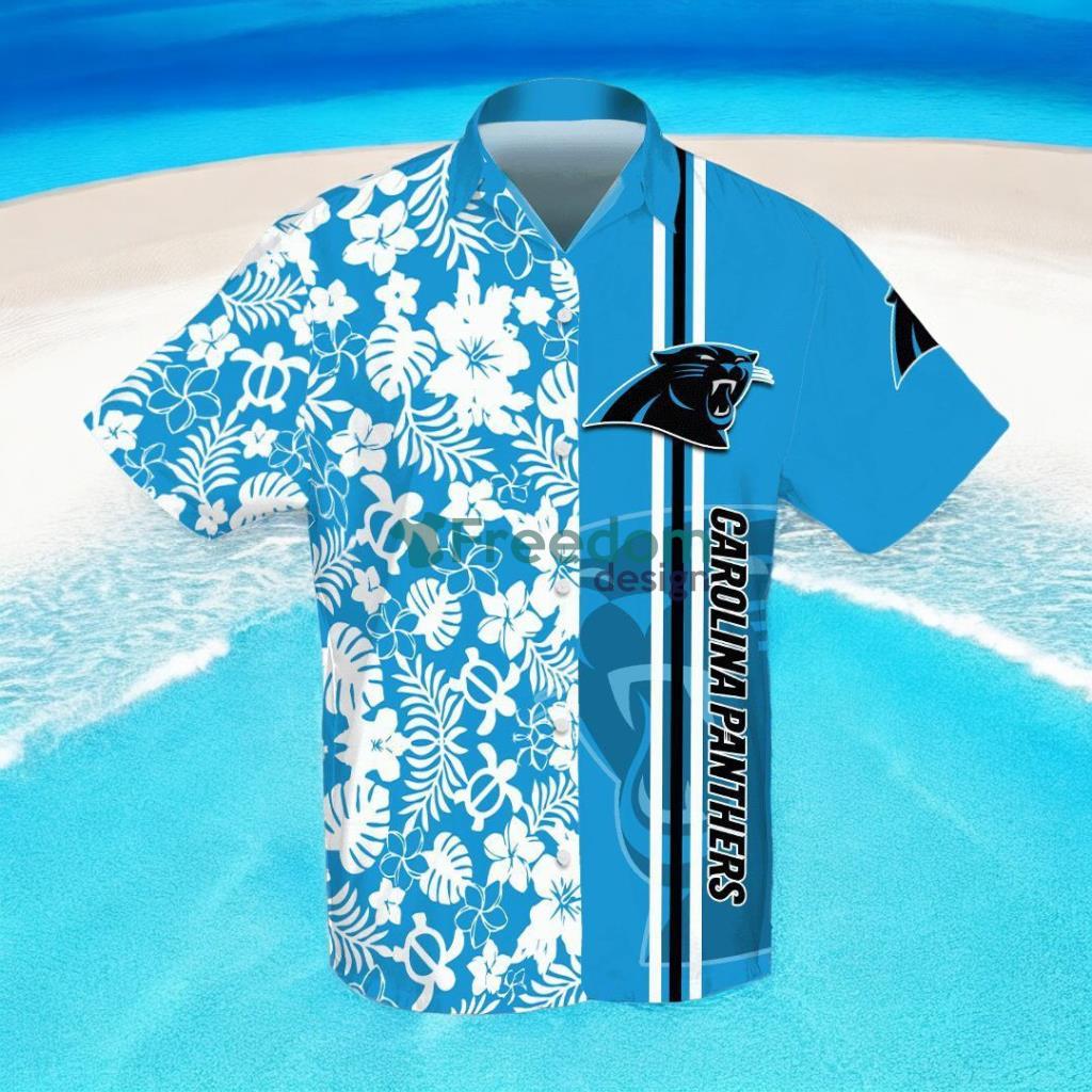 Carolina Panthers 3D Flower Hibiscus Hawaiian Shirt image Carolina Panthers 3D Flower Hibiscus Hawaiian Shirt Product Photo 1
