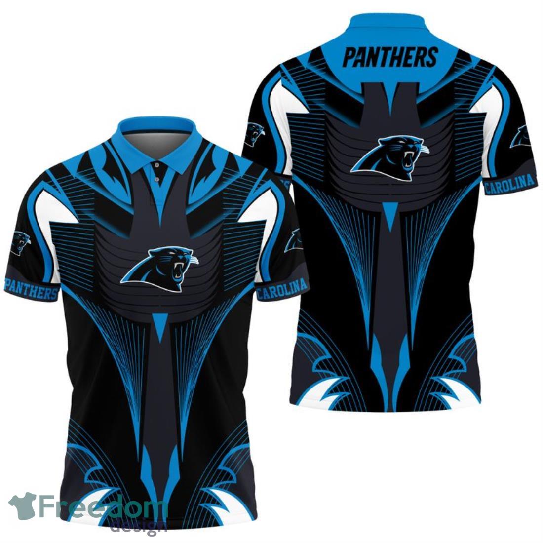 Carolina Panthers Abstract Pattern Polo Shirt image Carolina Panthers Abstract Pattern Polo Shirt Product Photo 1
