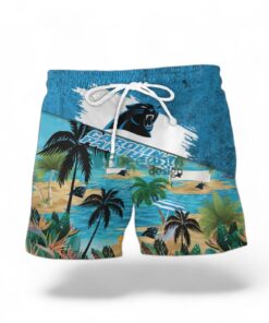 Carolina Panthers Logo Combo Hawaiian Shirt And Short Trending Summer For Fans Product Photo 2