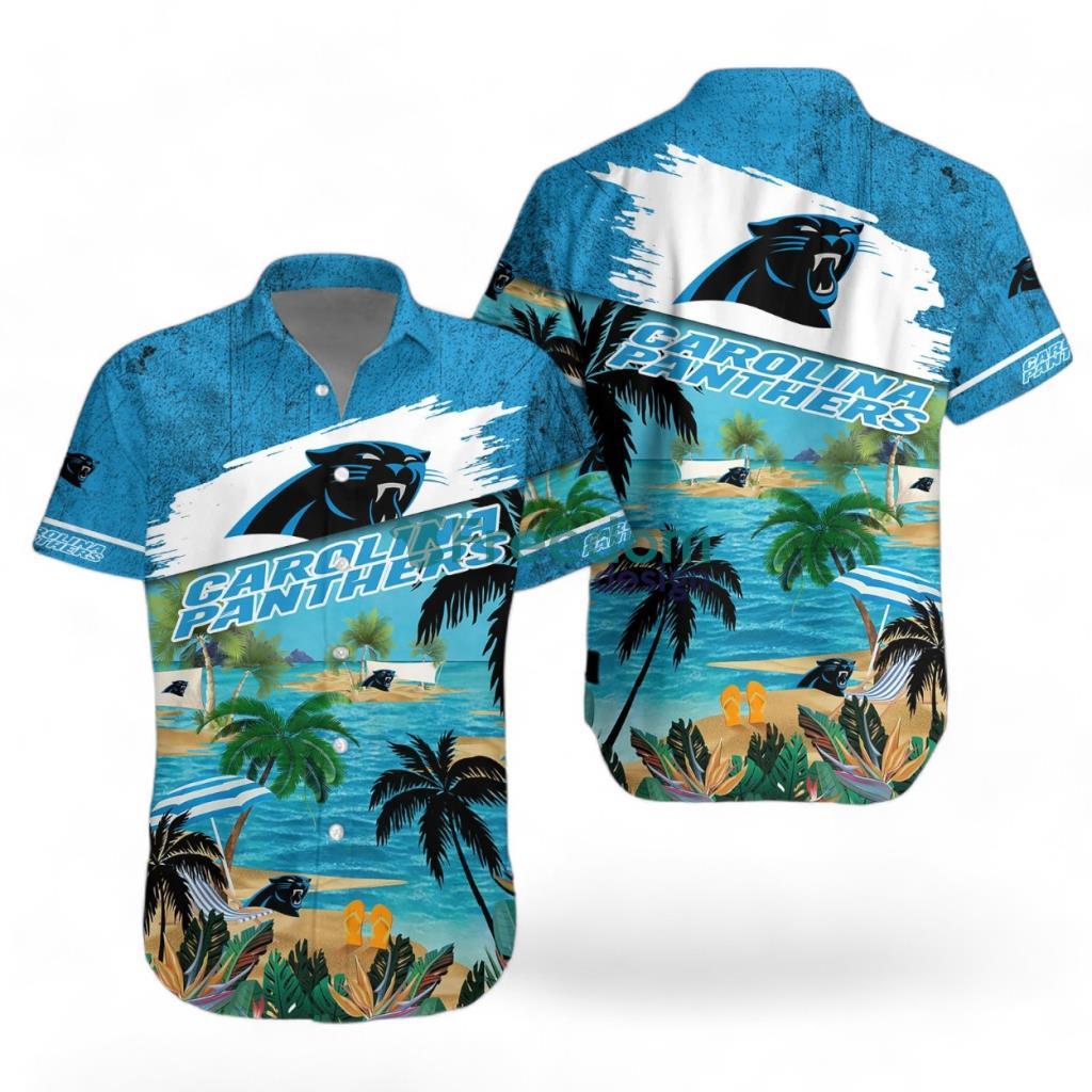 Carolina Panthers Logo Combo Hawaiian Shirt And Short Trending Summer For Fans image Carolina Panthers Logo Combo Hawaiian Shirt And Short Trending Summer For Fans Product Photo 1