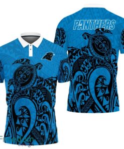 Carolina Panthers Turtle Polynesian Pattern Polo Shirt