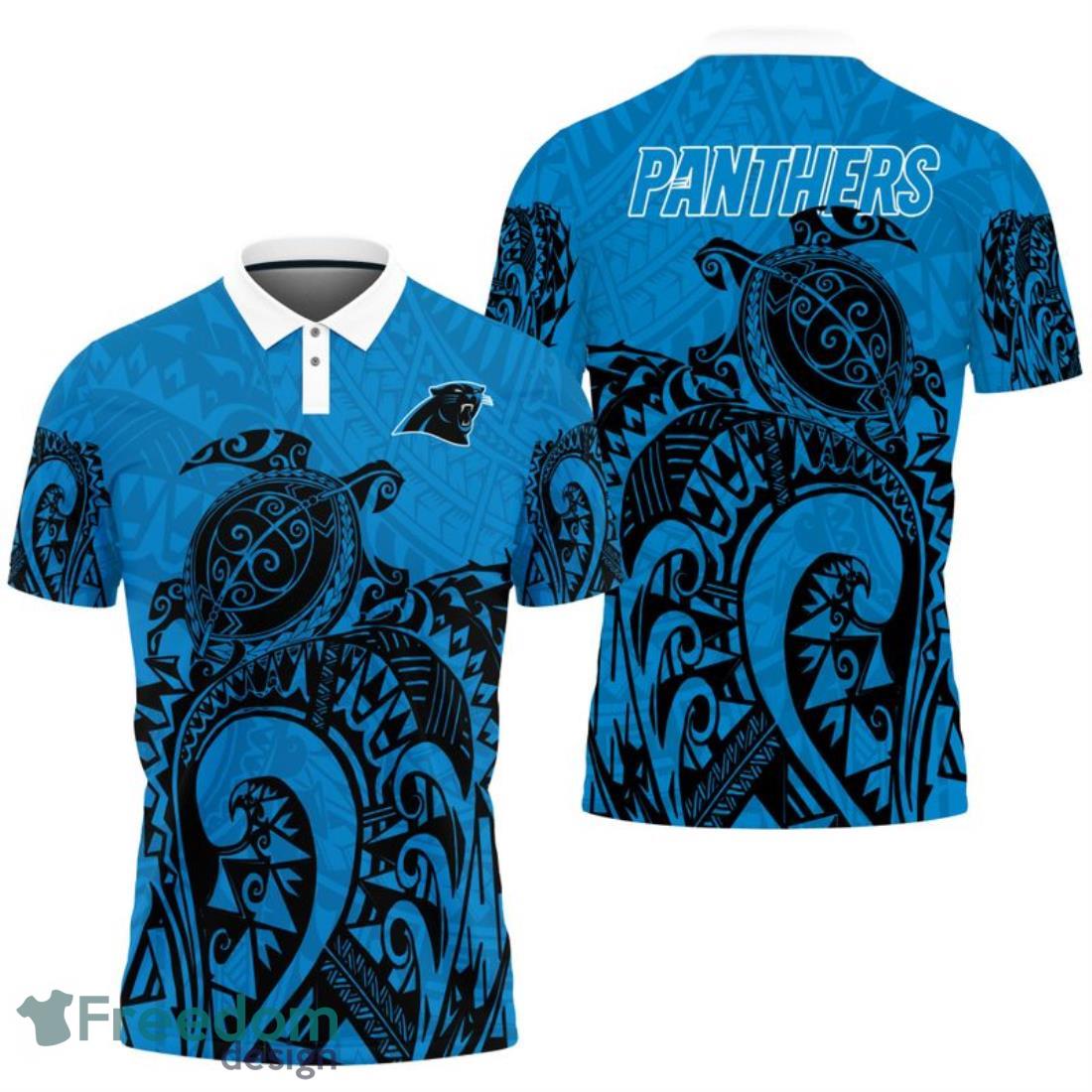 Carolina Panthers Turtle Polynesian Pattern Polo Shirt image Carolina Panthers Turtle Polynesian Pattern Polo Shirt Product Photo 1
