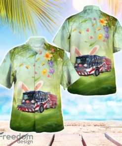 Central County Fire Truck, Easter Hawaiian Shirt Beach Summer Shirt