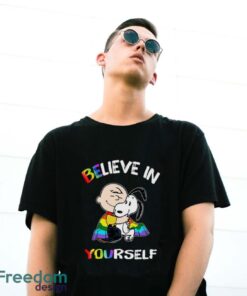 Charlie And Snoopy Believe In Yourself LGBT Pride T-Shirt - G500 Gildan T-Shirt