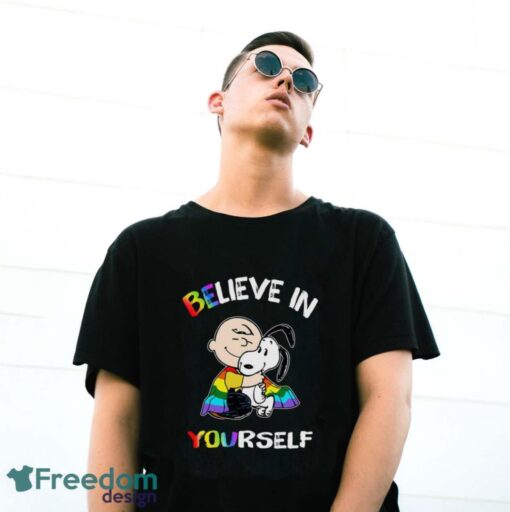 Charlie And Snoopy Believe In Yourself LGBT Pride T-Shirt - G500 Gildan T-Shirt