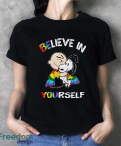 Charlie And Snoopy Believe In Yourself LGBT Pride T-Shirt - Ladies T-Shirt