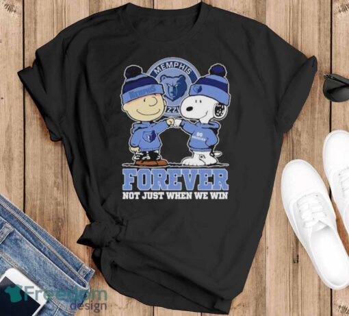 Charlie Brown And Snoopy Memphis Grizzlies Forever Not Just When We Win National Basketball Association Shirt - Black T-Shirt