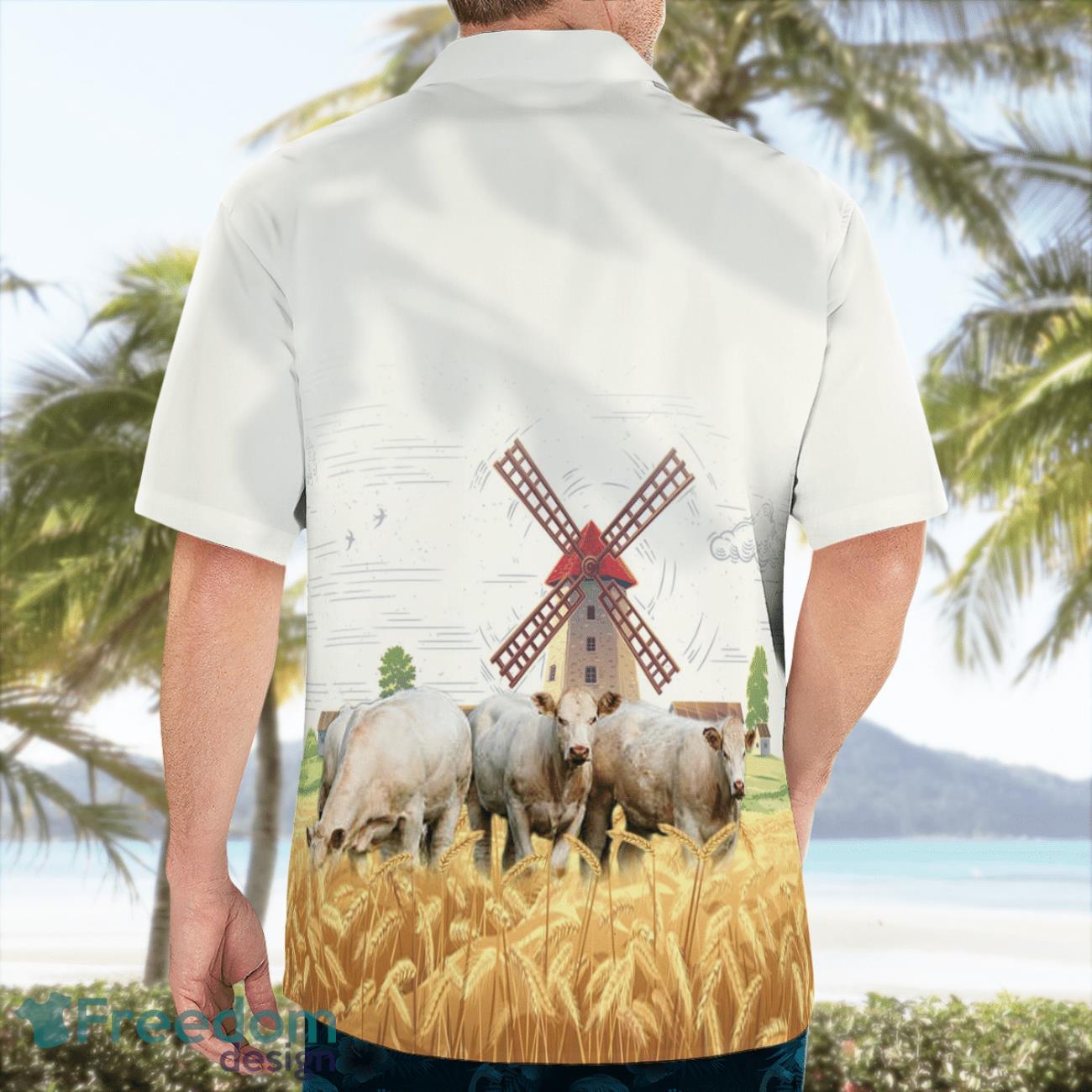 Charolais Cattle Aloha Hawaiian Shirt image Charolais Cattle Aloha Hawaiian Shirt Product Photo 2