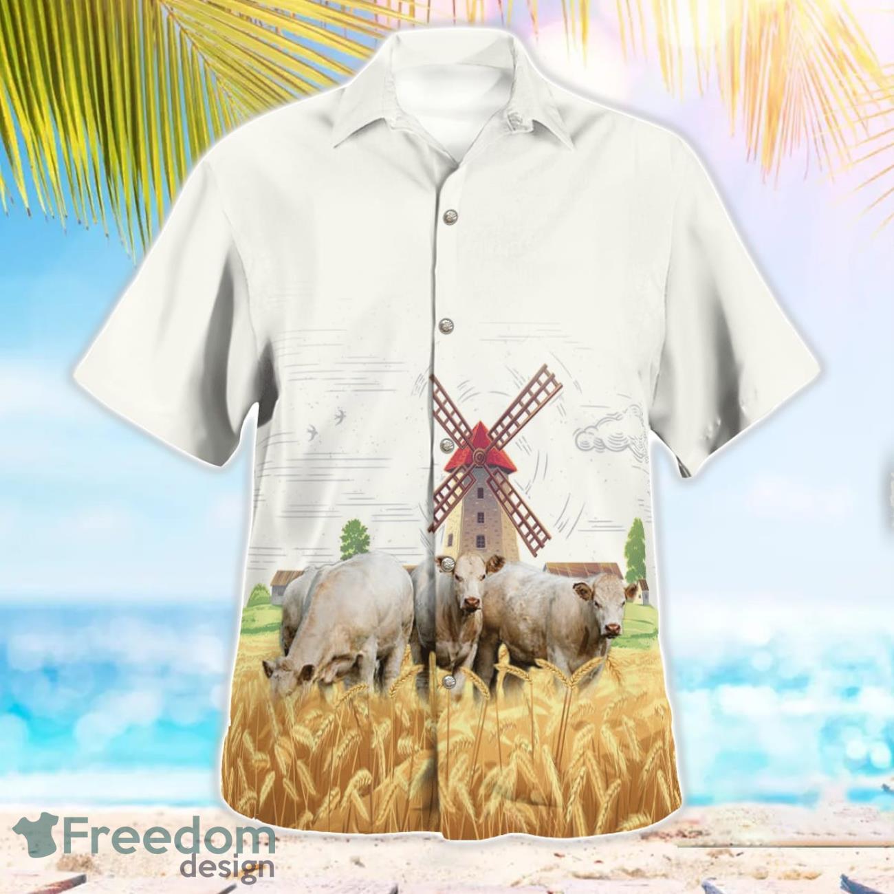 Charolais Cattle Aloha Hawaiian Shirt Charolais Cattle Aloha Hawaiian Shirt Product Photo 3