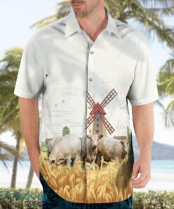 Charolais Cattle Aloha Hawaiian Shirt image Charolais Cattle Aloha Hawaiian Shirt Product Photo 4