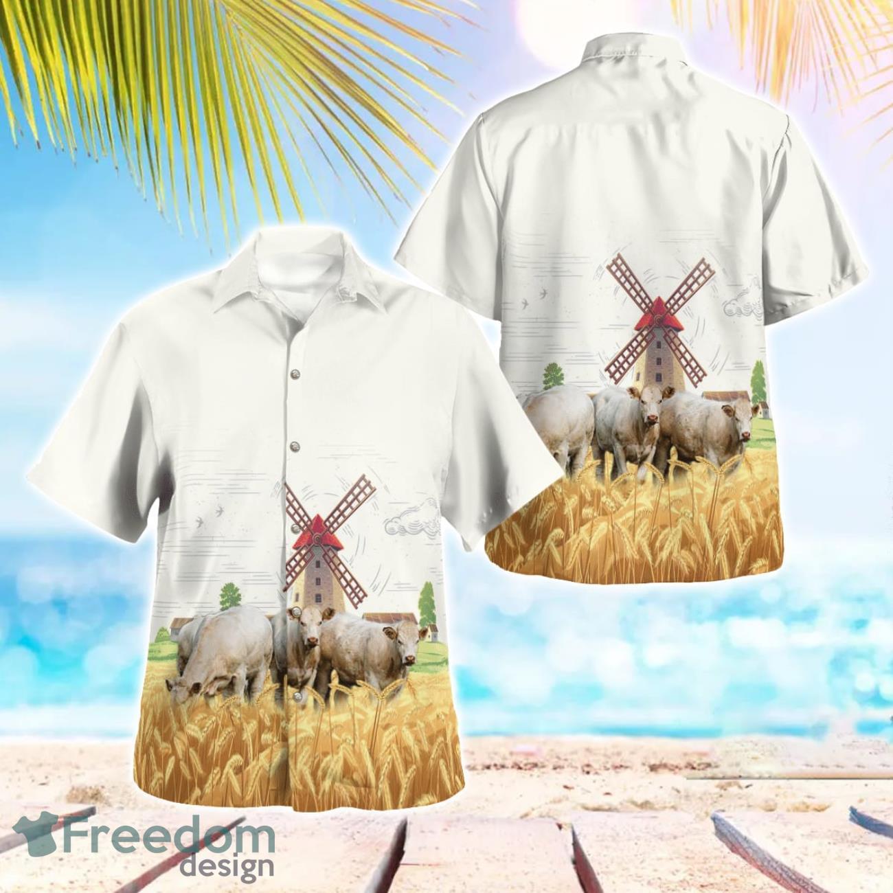 Charolais Cattle Aloha Hawaiian Shirt image Charolais Cattle Aloha Hawaiian Shirt Product Photo 1