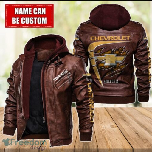 Chevrolet 2D Leather Jacket For Men Custom Name Special Gift Ideas Product Photo 2