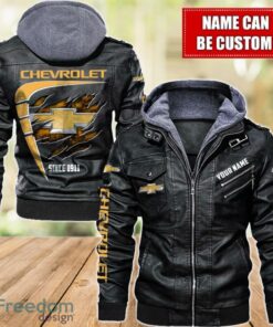 Chevrolet 2D Leather Jacket For Men Custom Name Special Gift Ideas Product Photo 1