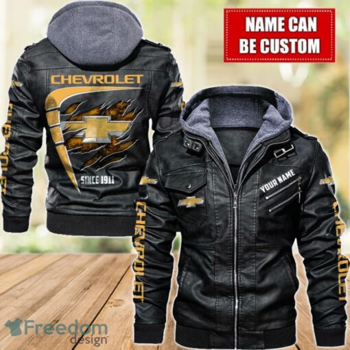 Chevrolet 2D Leather Jacket For Men Custom Name Special Gift Ideas Product Photo 1