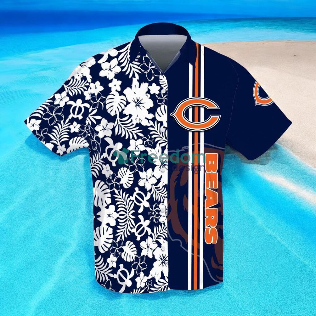 Chicago Bears 3D Flower Hibiscus Hawaiian Shirt image Chicago Bears 3D Flower Hibiscus Hawaiian Shirt Product Photo 1