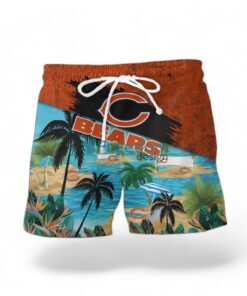 Chicago Bears Logo Combo Hawaiian Shirt And Short Trending Summer For Fans Product Photo 2