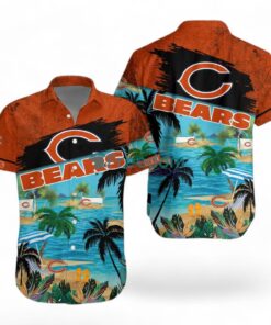 Chicago Bears Logo Combo Hawaiian Shirt And Short Trending Summer For Fans