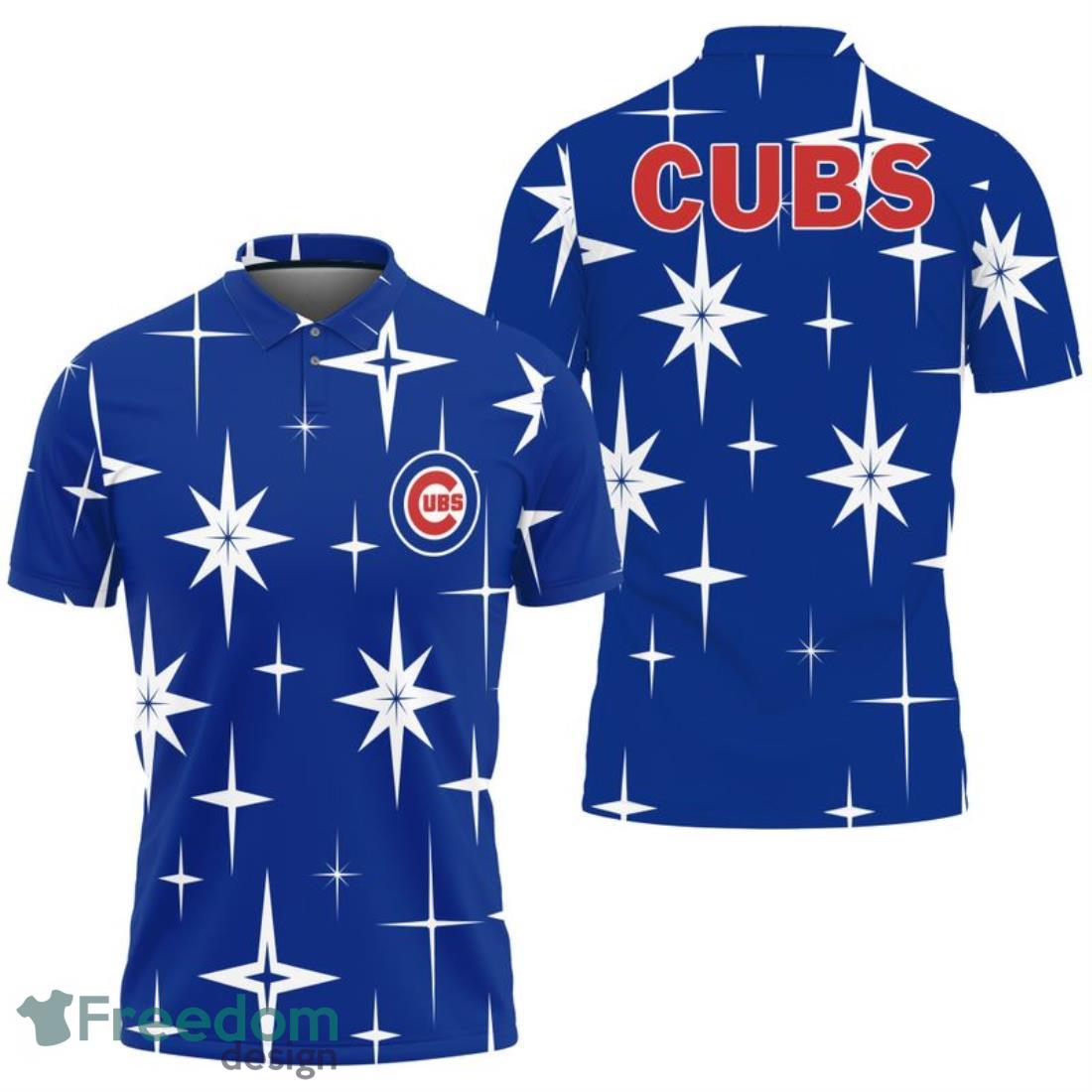 Chicago Cubs Sparkle Pattern Polo Shirt image Chicago Cubs Sparkle Pattern Polo Shirt Product Photo 1