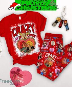 Chucky Valentine Crazy In Love Fleece Pajamas Set All Over Print Christmas Gift