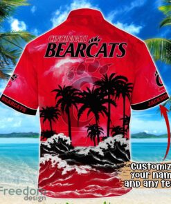 Cincinnati Bearcats NCAA Hawaiian Shirt Coconut Tree Waves Beach Hawaii Shirt Custom Name For Fans Product Photo 3