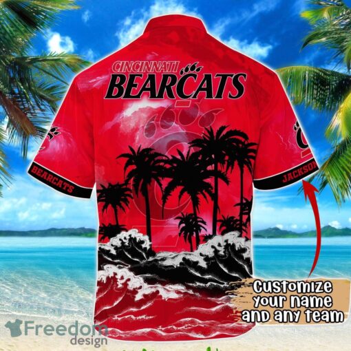 Cincinnati Bearcats NCAA Hawaiian Shirt Coconut Tree Waves Beach Hawaii Shirt Custom Name For Fans Product Photo 3