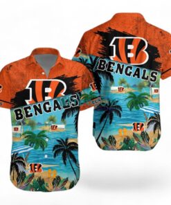 Cincinnati Bengals Logo Combo Hawaiian Shirt And Short Trending Summer For Fans Cincinnati Bengals Logo Combo Hawaiian Shirt And Short Trending Summer For Fans