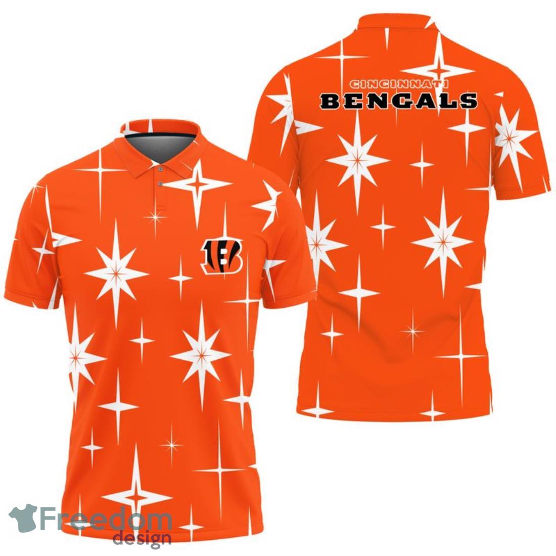 Cincinnati Bengals Sparkle Pattern Polo Shirt image Cincinnati Bengals Sparkle Pattern Polo Shirt Product Photo 1