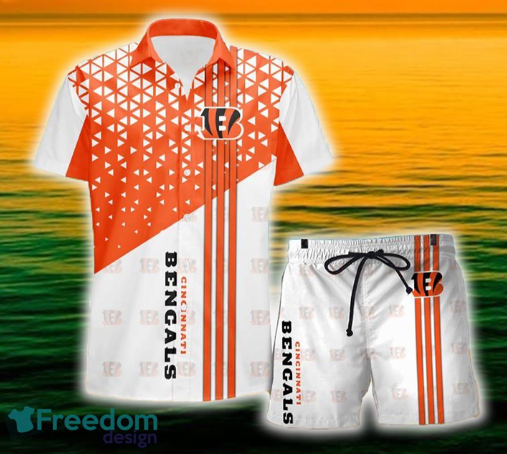 Cincinnati Bengals Triangle Abstract Pattern Hawaii Shirt and Shorts Summer For Beach Fans image Cincinnati Bengals Triangle Abstract Pattern Hawaii Shirt and Shorts Summer For Beach Fans - Cincinnati Bengals Triangle Abstract Pattern Hawaii Shirt and Shorts Summer For Beach Fans