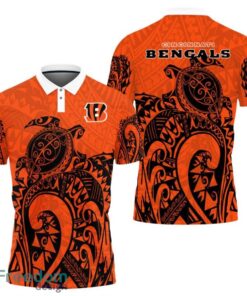 Cincinnati Bengals Turtle Polynesian Pattern Polo Shirt