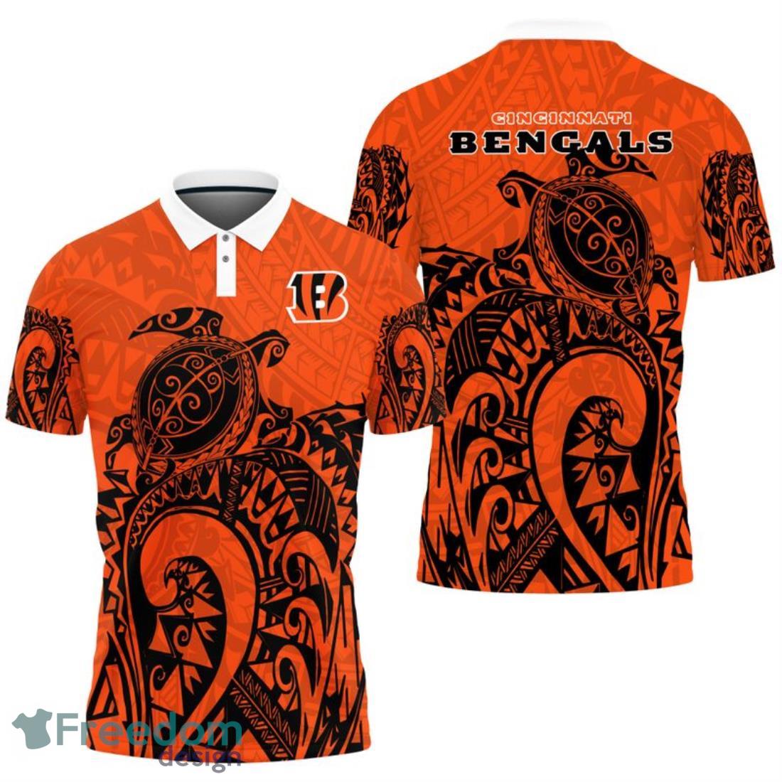Cincinnati Bengals Turtle Polynesian Pattern Polo Shirt image Cincinnati Bengals Turtle Polynesian Pattern Polo Shirt Product Photo 1