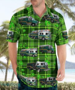 Cincinnati, Ohio, Sycamore Township Fire Department, St Patrick's Day Beach Hawaiian Shirt Product Photo 4