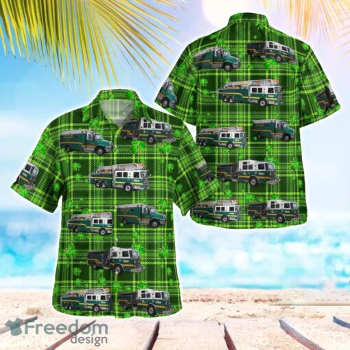 Cincinnati, Ohio, Sycamore Township Fire Department, St Patrick's Day Beach Hawaiian Shirt Product Photo 1