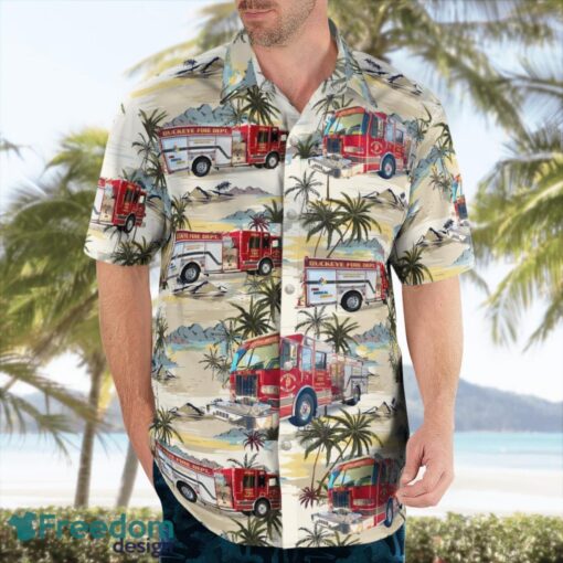 City Of Buckeye Fire Department, Arizona 3D Hawaiian Shirt Product Photo 4