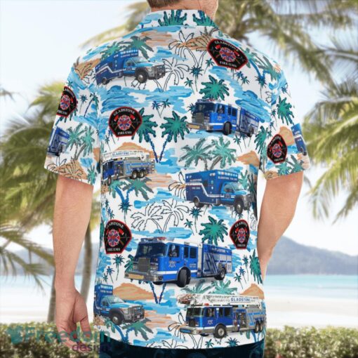 City of Gladstone, Fire-EMS 3D Summer Aloha Hawaiian Shirt Product Photo 2