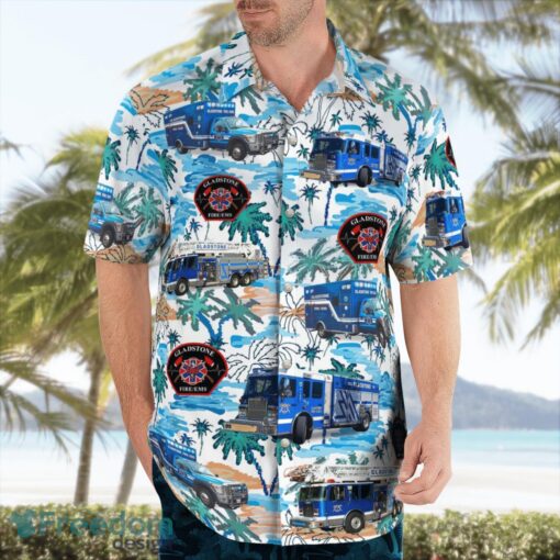 City of Gladstone, Fire-EMS 3D Summer Aloha Hawaiian Shirt Product Photo 4