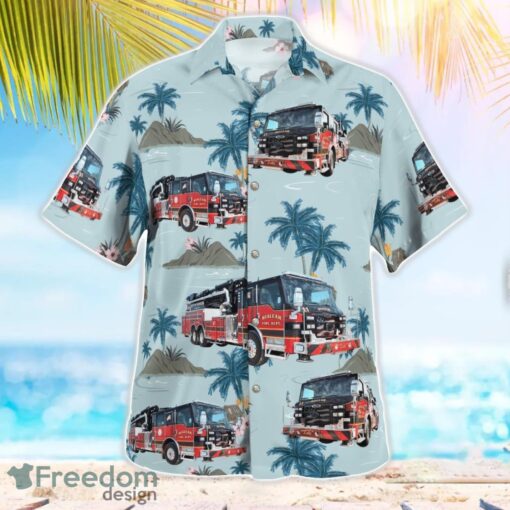 City of Hialeah Fire Department, Florida 3D Summer Aloha Hawaiian Shirt Product Photo 3