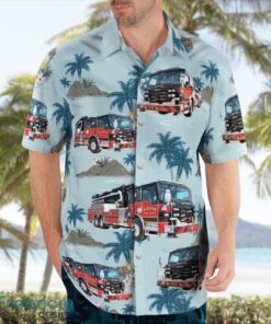 City of Hialeah Fire Department, Florida 3D Summer Aloha Hawaiian Shirt Product Photo 4