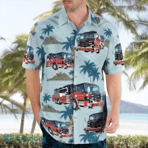 City of Hialeah Fire Department, Florida 3D Summer Aloha Hawaiian Shirt Product Photo 4