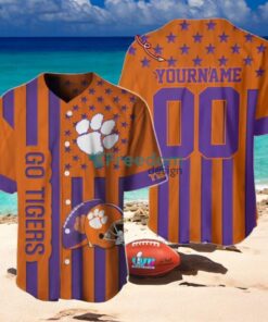 Clemson Tigers Custom Name And Number Slogan Baseball Jersey Shirt