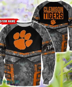 Clemson Tigers Grey Black Hunting 3D T-Shirt Hoodie Sweatshirt Zip Hoodie Custom Name Product Photo 2