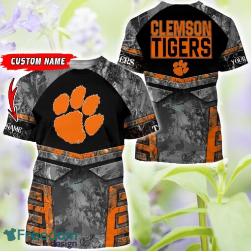 Clemson Tigers Grey Black Hunting 3D T-Shirt Hoodie Sweatshirt Zip Hoodie Custom Name Product Photo 3