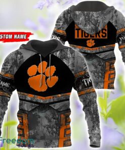 Clemson Tigers Grey Black Hunting 3D T-Shirt Hoodie Sweatshirt Zip Hoodie Custom Name