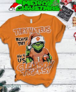 Clemson Tigers Grinch Hate Us Christmas Fleece Pajamas Set Men Women For Fans image Clemson Tigers Grinch Hate Us Christmas Fleece Pajamas Set Men Women For Fans - Clemson Tigers Grinch Hate Us Christmas Fleece Pajamas Set-3