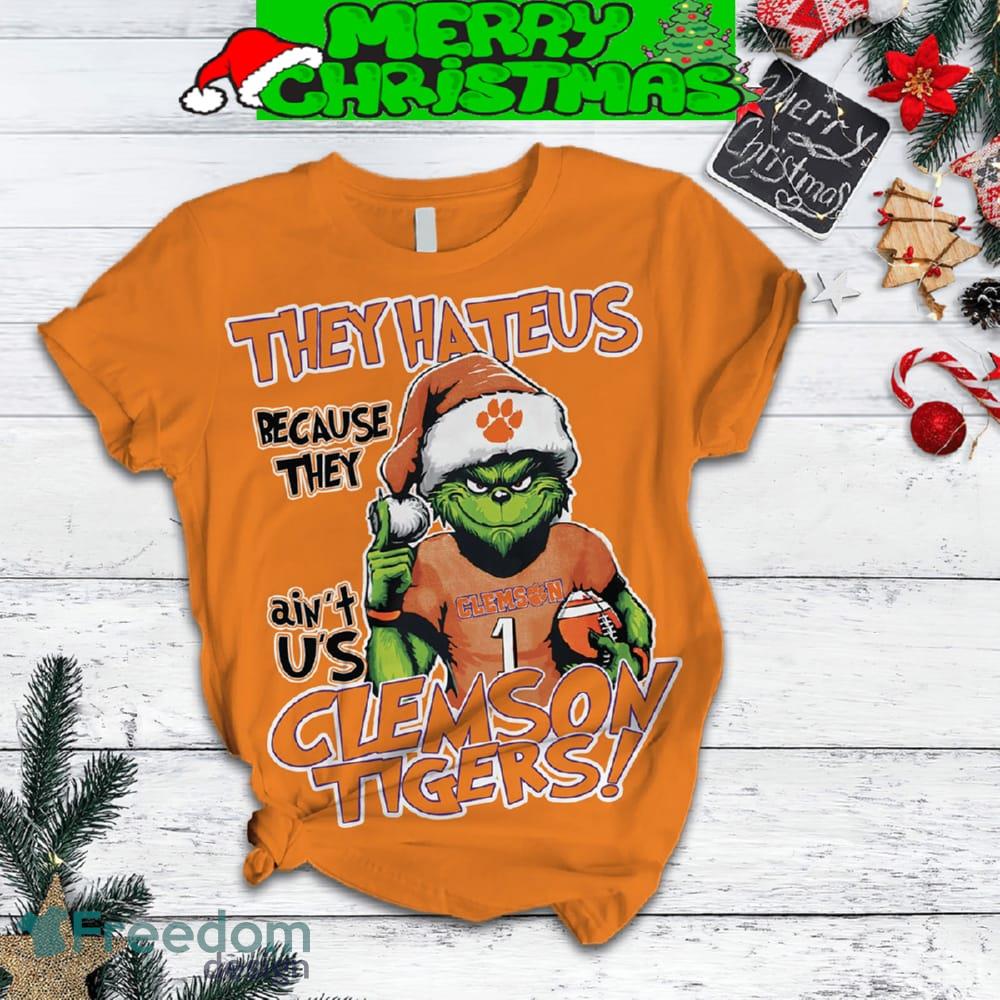 Clemson Tigers Grinch Hate Us Christmas Fleece Pajamas Set Men Women For Fans image Clemson Tigers Grinch Hate Us Christmas Fleece Pajamas Set Men Women For Fans - Clemson Tigers Grinch Hate Us Christmas Fleece Pajamas Set-3