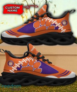 Clemson Tigers NCAA Max Soul Shoes Big Logo And Custom Name Sneakers For Men Women