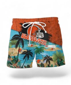 Cleveland Browns Logo Combo Hawaiian Shirt And Short Trending Summer For Fans Product Photo 2