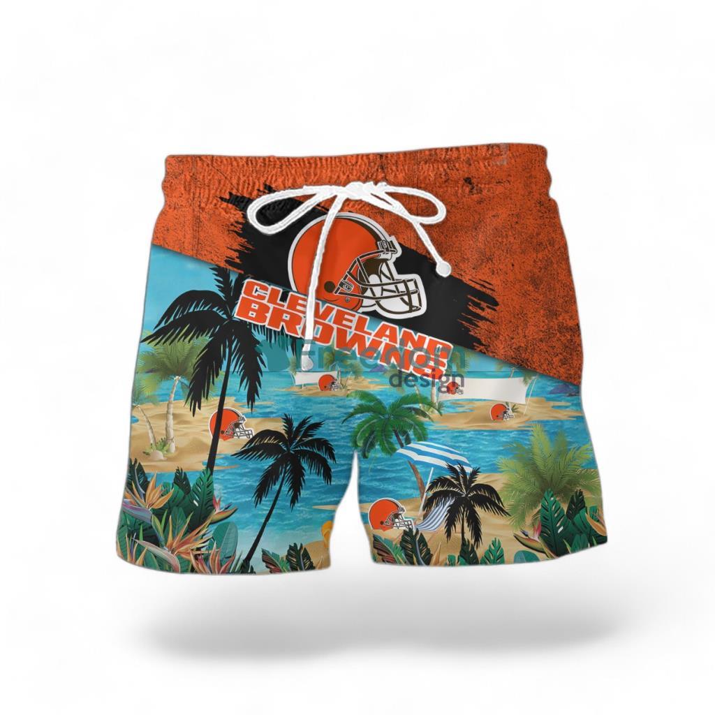 Cleveland Browns Logo Combo Hawaiian Shirt And Short Trending Summer For Fans image Cleveland Browns Logo Combo Hawaiian Shirt And Short Trending Summer For Fans Product Photo 2