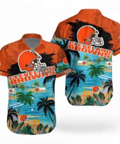 Cleveland Browns Logo Combo Hawaiian Shirt And Short Trending Summer For Fans