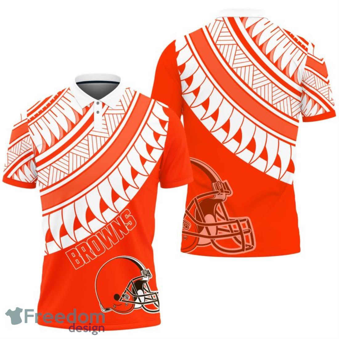Cleveland Browns Polynesian Pattern Polo Shirt image Cleveland Browns Polynesian Pattern Polo Shirt Product Photo 1