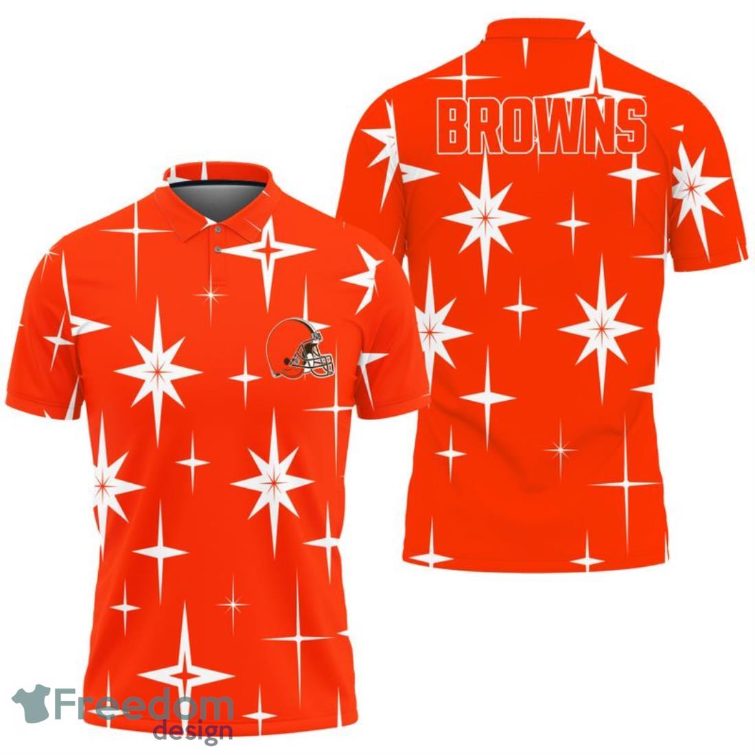 Cleveland Browns Sparkle Pattern Polo Shirt image Cleveland Browns Sparkle Pattern Polo Shirt Product Photo 1